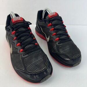 Nike Dual Fusion Run 3 Shoes Men's Size 7.5 Black Red Silver Running Sneakers